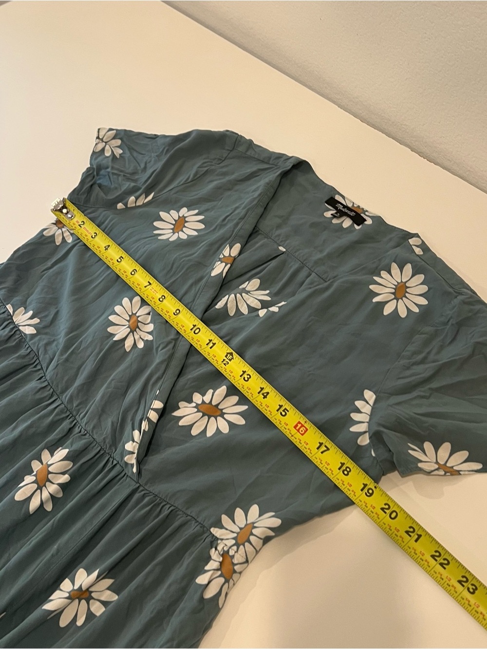 Madewell Teal Midi Dress with White Daisy Print medium casual school summer - Picture 9 of 10